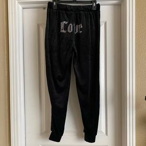 Black rhinestone "Love" sweatpants